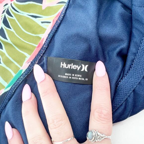 Hurley Floral One Piece Swimsuit Green Size Medium - Picture 3 of 4